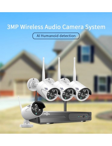 Hiseeu cámara CCTV IP sistema de seguridad Kit de videovigilancia