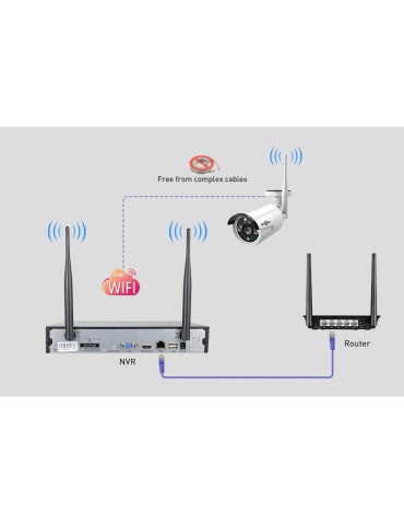 Hiseeu cámara CCTV IP sistema de seguridad Kit de videovigilancia