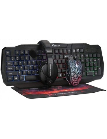 Kit teclado + raton + auriculares + alfombrilla gaming xtrike me cm – 404